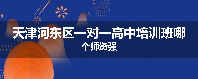 天津河东区一对一高中培训班哪个师资强