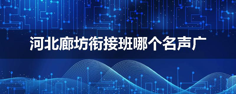河北廊坊衔接班哪个名声广