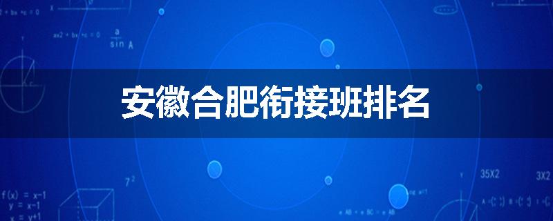 安徽合肥衔接班排名
