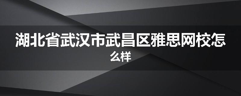 湖北省武汉市武昌区雅思网校怎么样