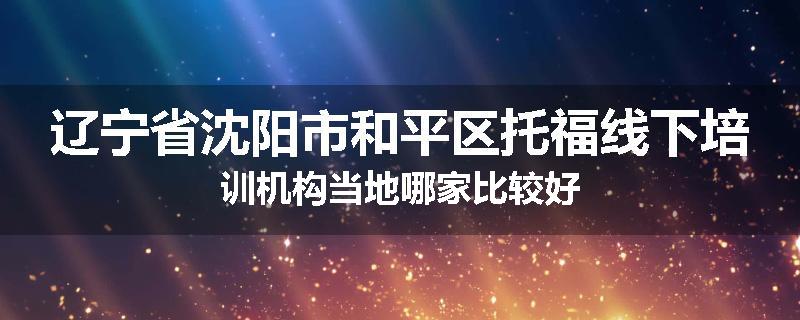 辽宁省沈阳市和平区托福线下培训机构当地哪家比较好