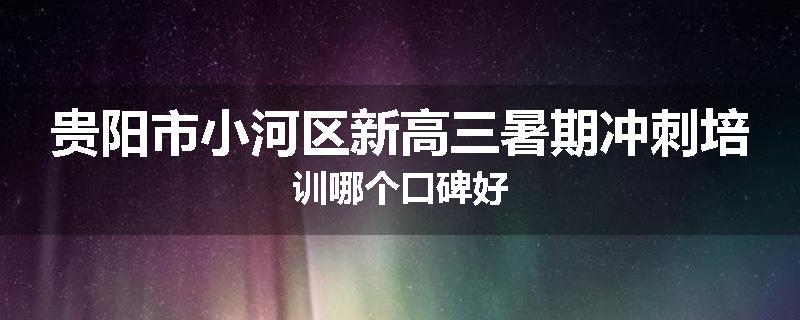 贵阳市小河区新高三暑期冲刺培训哪个口碑好
