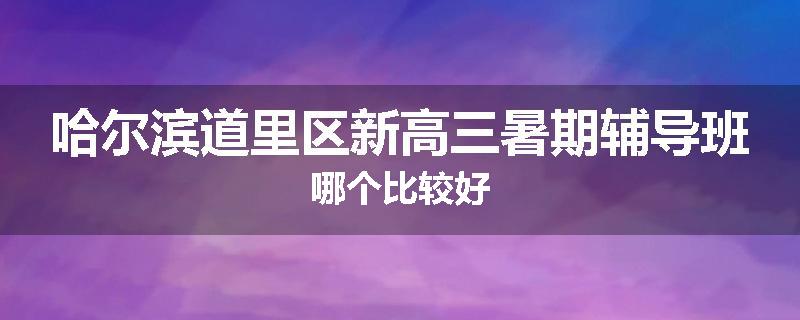 哈尔滨道里区新高三暑期辅导班哪个比较好