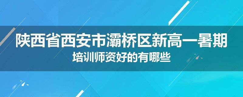 陕西省西安市灞桥区新高一暑期培训师资好的有哪些