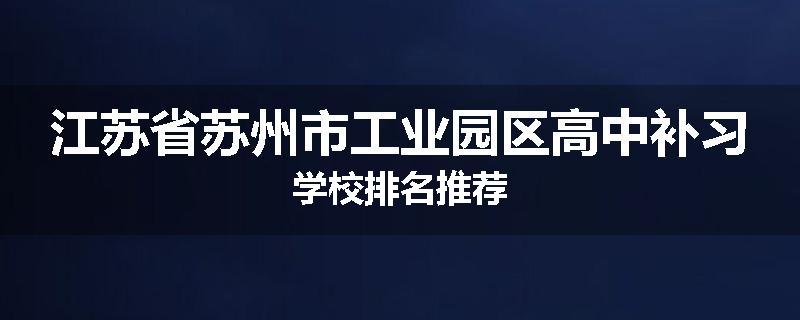 江苏省苏州市工业园区高中补习学校排名推荐