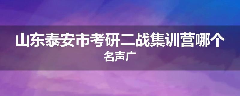 山东泰安市考研二战集训营哪个名声广