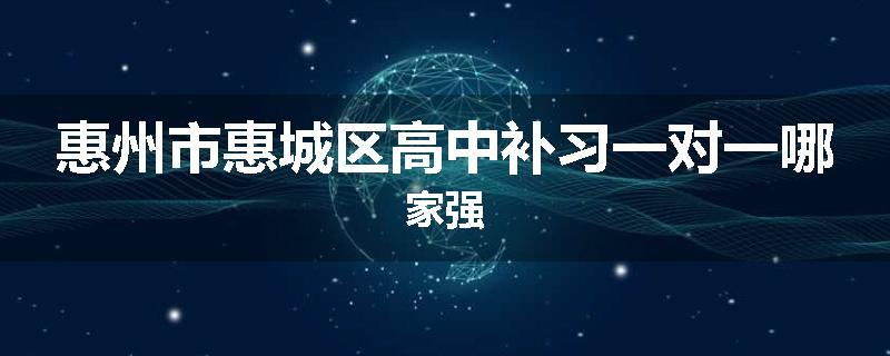惠州市惠城区高中补习一对一哪家强