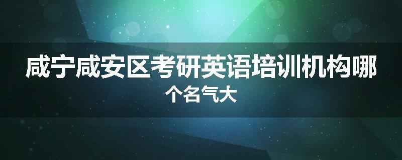 咸宁咸安区考研英语培训机构哪个名气大