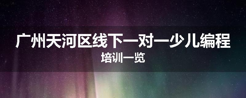 广州天河区线下一对一少儿编程培训一览
