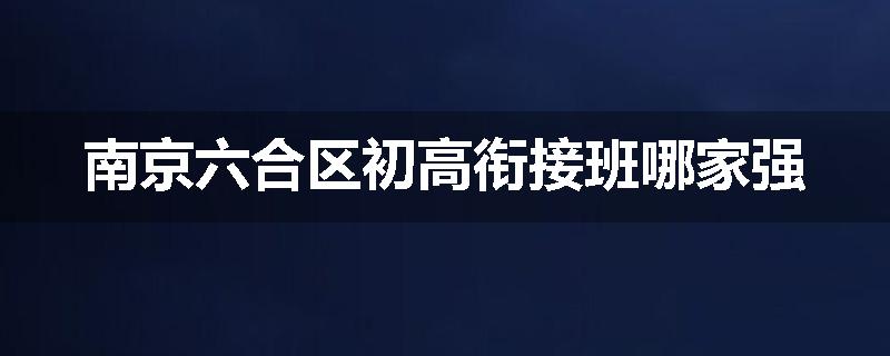 南京六合区初高衔接班哪家强