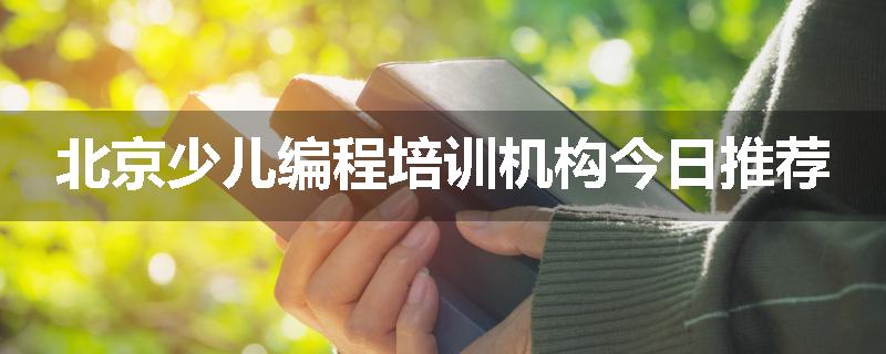 北京少儿编程培训机构今日推荐