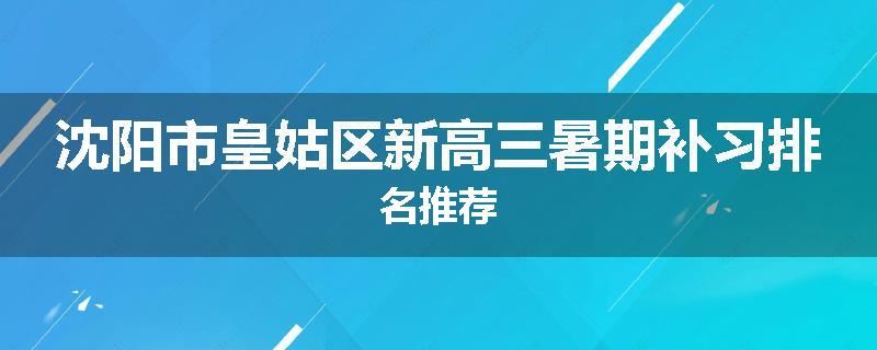 沈阳市皇姑区新高三暑期补习排名推荐