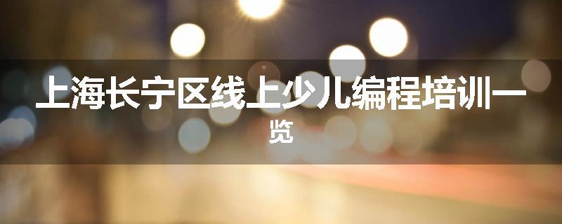 上海长宁区线上少儿编程培训一览