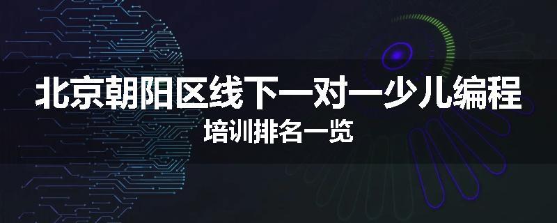 北京朝阳区线下一对一少儿编程培训排名一览