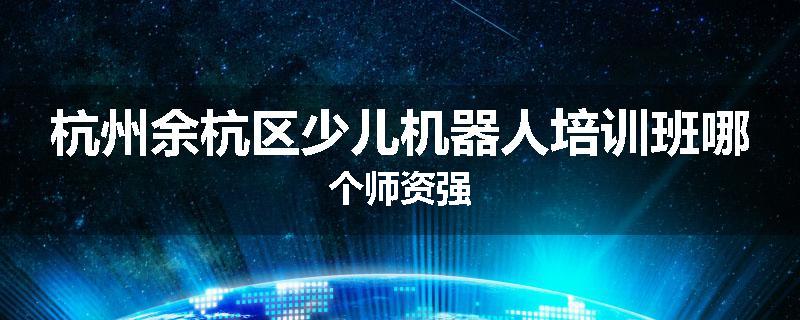 杭州余杭区少儿机器人培训班哪个师资强