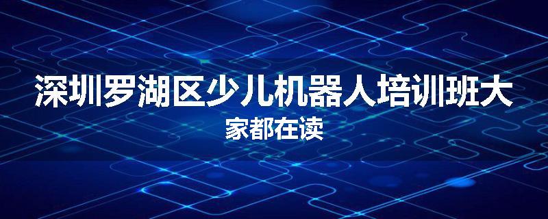 深圳罗湖区少儿机器人培训班大家都在读