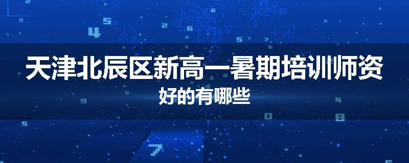 天津北辰区新高一暑期培训师资好的有哪些