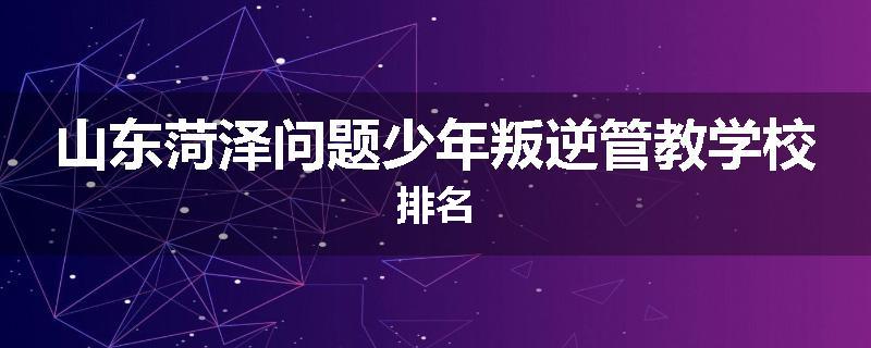 山东菏泽问题少年叛逆管教学校排名