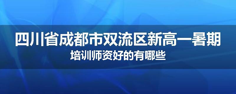 四川省成都市双流区新高一暑期培训师资好的有哪些
