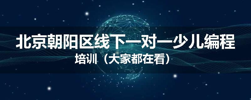 北京朝阳区线下一对一少儿编程培训（大家都在看）