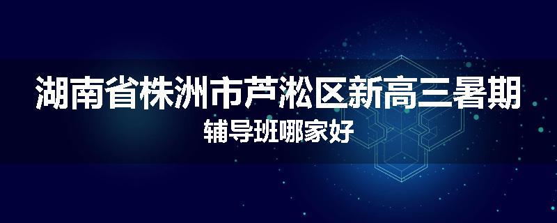 湖南省株洲市芦淞区新高三暑期辅导班哪家好