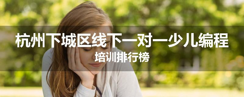 杭州下城区线下一对一少儿编程培训排行榜