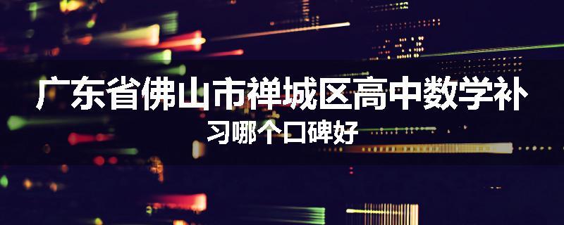 广东省佛山市禅城区高中数学补习哪个口碑好