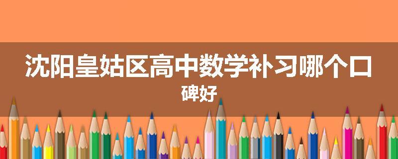 沈阳皇姑区高中数学补习哪个口碑好