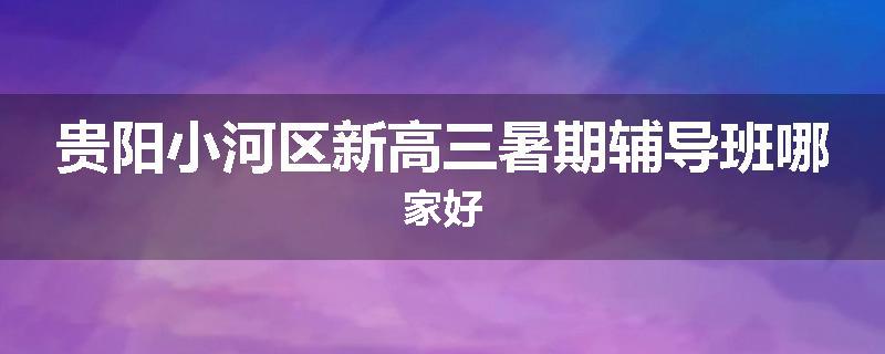 贵阳小河区新高三暑期辅导班哪家好