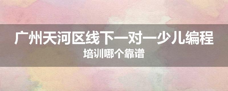 广州天河区线下一对一少儿编程培训哪个靠谱