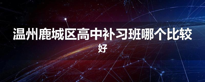 温州鹿城区高中补习班哪个比较好