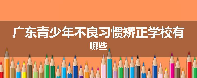 广东青少年不良习惯矫正学校有哪些