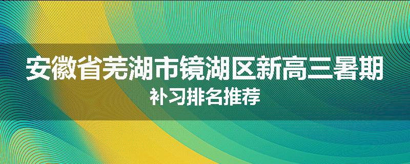 安徽省芜湖市镜湖区新高三暑期补习排名推荐