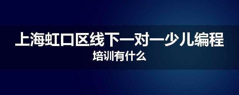 上海虹口区线下一对一少儿编程培训有什么