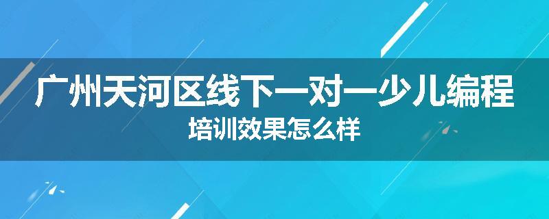 广州天河区线下一对一少儿编程培训效果怎么样