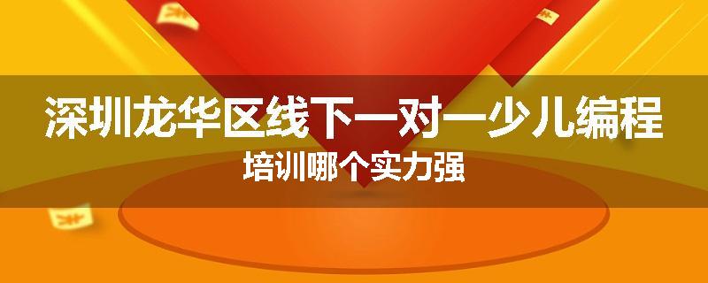 深圳龙华区线下一对一少儿编程培训哪个实力强