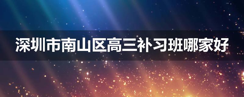 深圳市南山区高三补习班哪家好