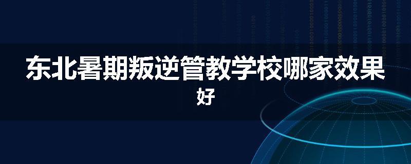 东北暑期叛逆管教学校哪家效果好