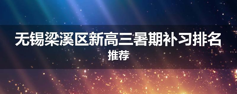 无锡梁溪区新高三暑期补习排名推荐