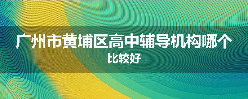 广州市黄埔区高中辅导机构哪个比较好