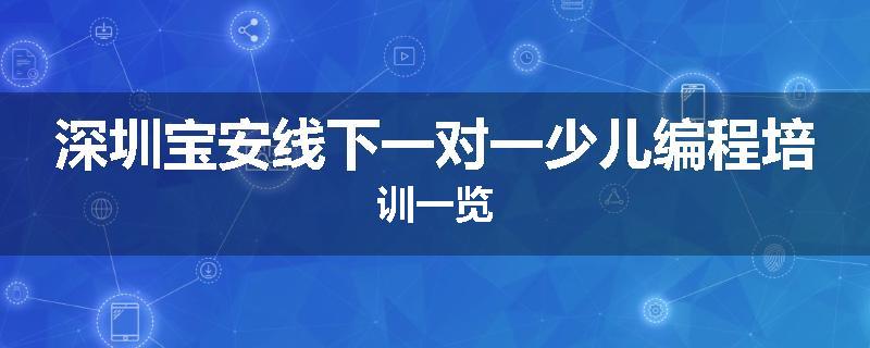 深圳宝安线下一对一少儿编程培训一览