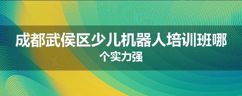 成都武侯区少儿机器人培训班哪个实力强