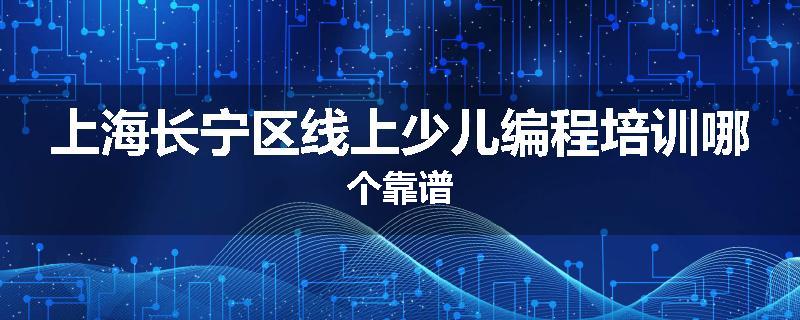 上海长宁区线上少儿编程培训哪个靠谱