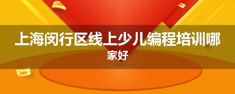 上海闵行区线上少儿编程培训哪家好