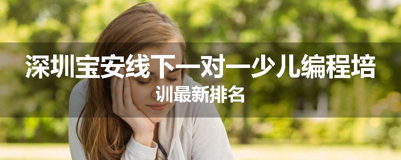 深圳宝安线下一对一少儿编程培训最新排名
