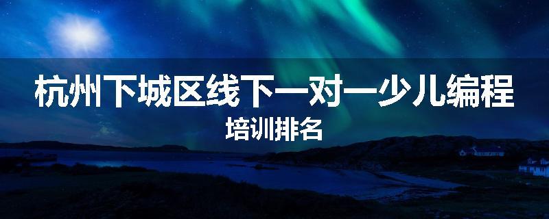 杭州下城区线下一对一少儿编程培训排名