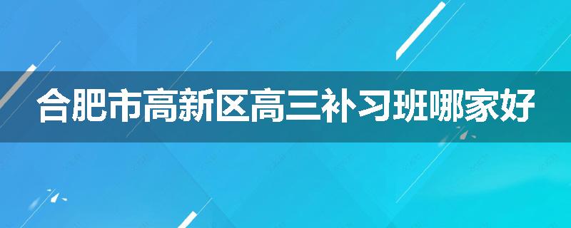 合肥市高新区高三补习班哪家好