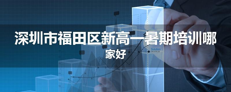 深圳市福田区新高一暑期培训哪家好