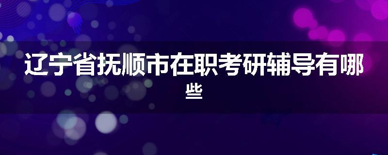 辽宁省抚顺市在职考研辅导有哪些