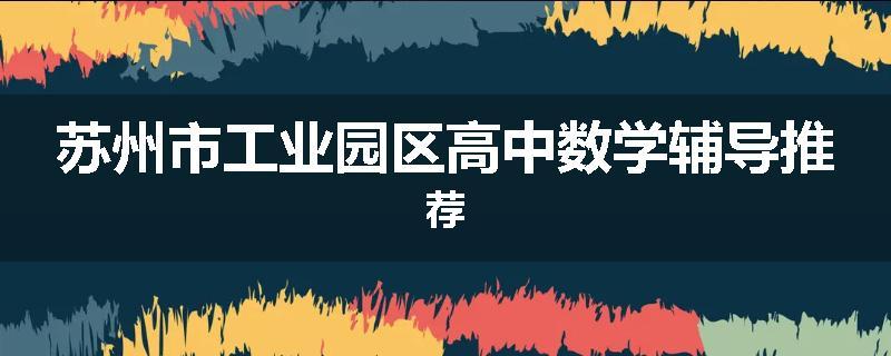 苏州市工业园区高中数学辅导推荐